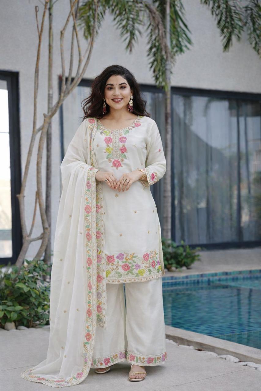 Jimi Choo Fabric Designer Kurta, Palazzo & Dupatta Set