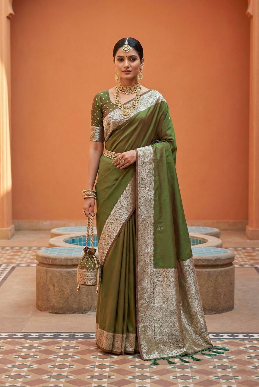 Soft Banarasi Silk Natural Zari Weaving Saree