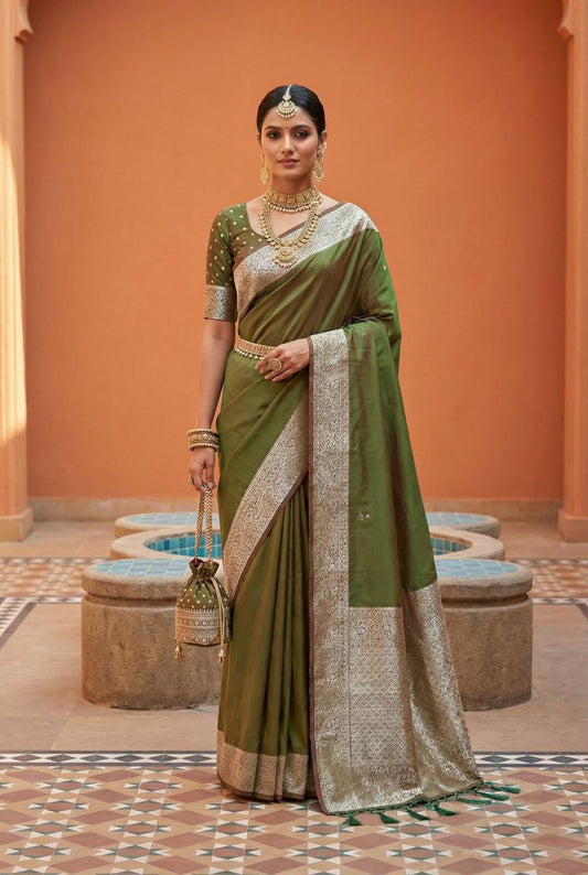 Soft Banarasi Silk Natural Zari Weaving Saree