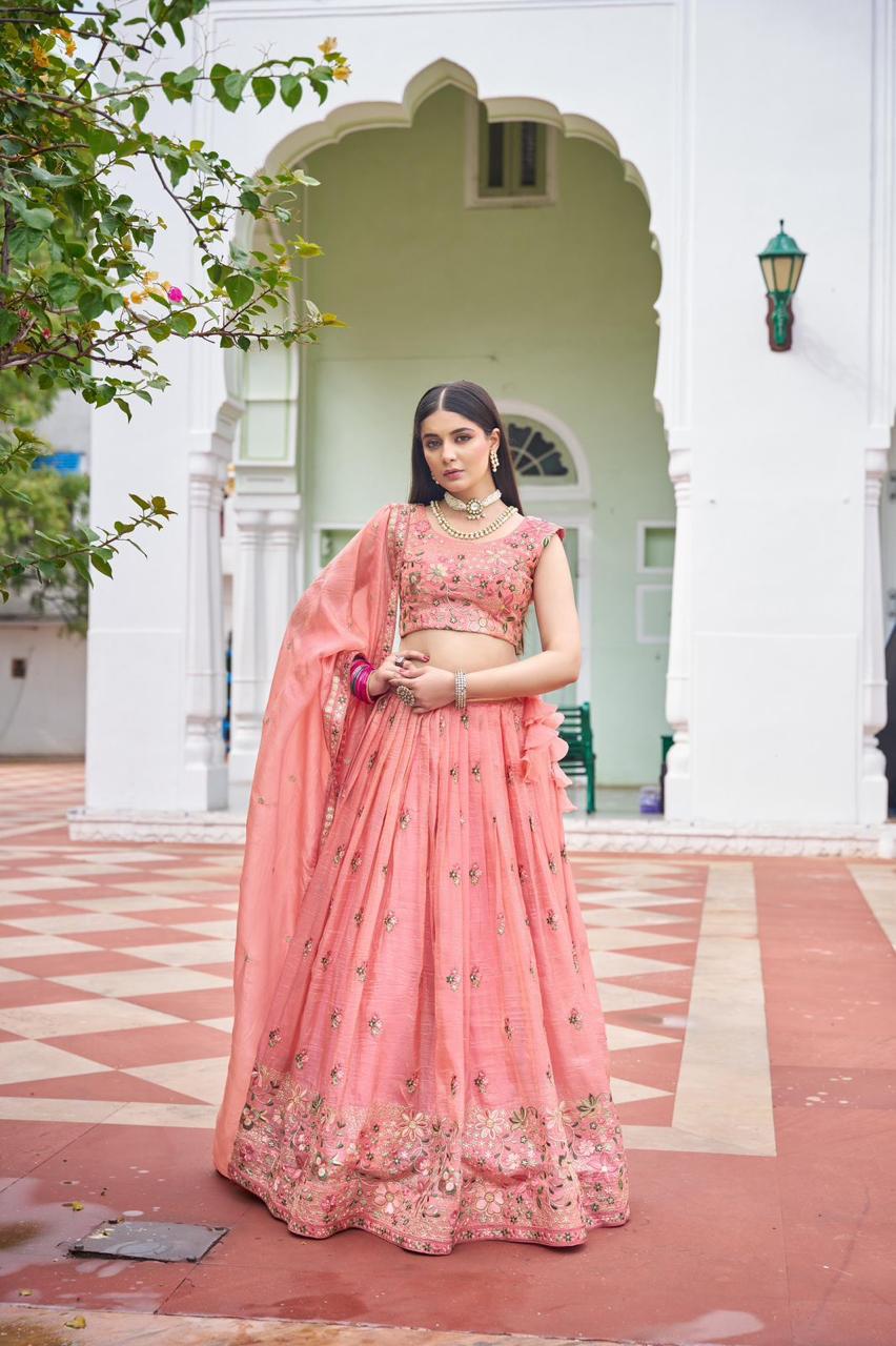 Premium Gold Crush Lehenga Set