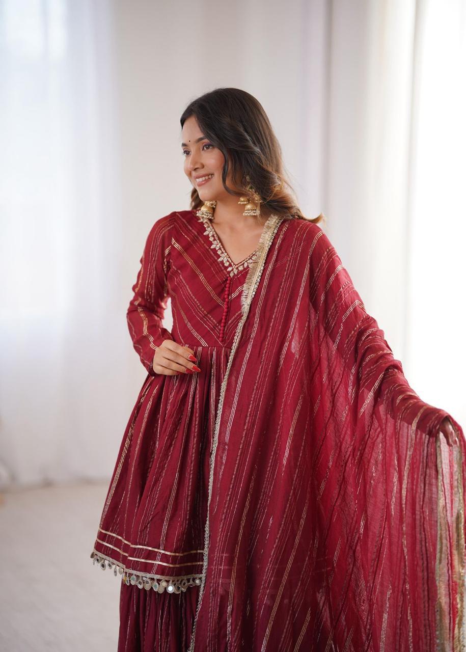 Designer Chanderi Fabric Sharara Set