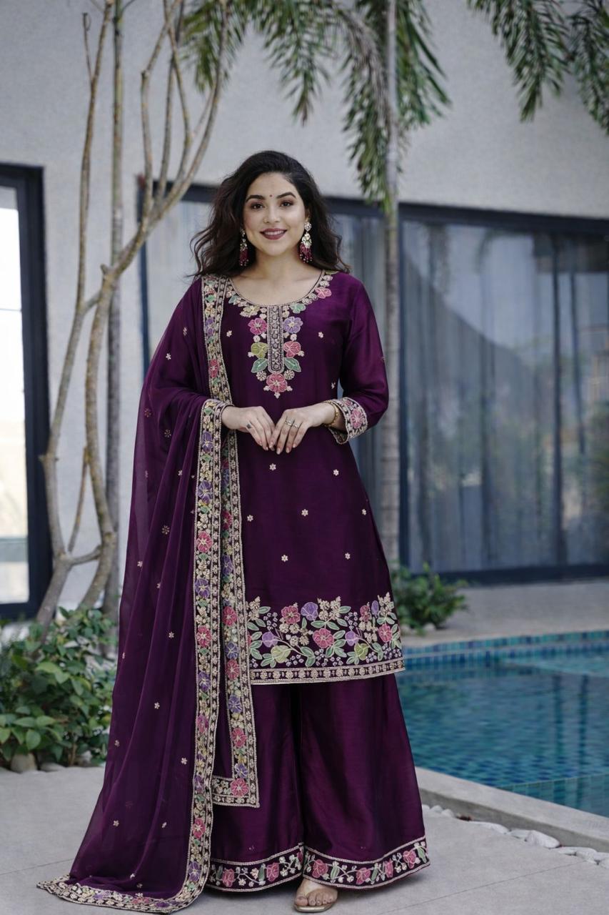 Jimi Choo Fabric Designer Kurta, Palazzo & Dupatta Set