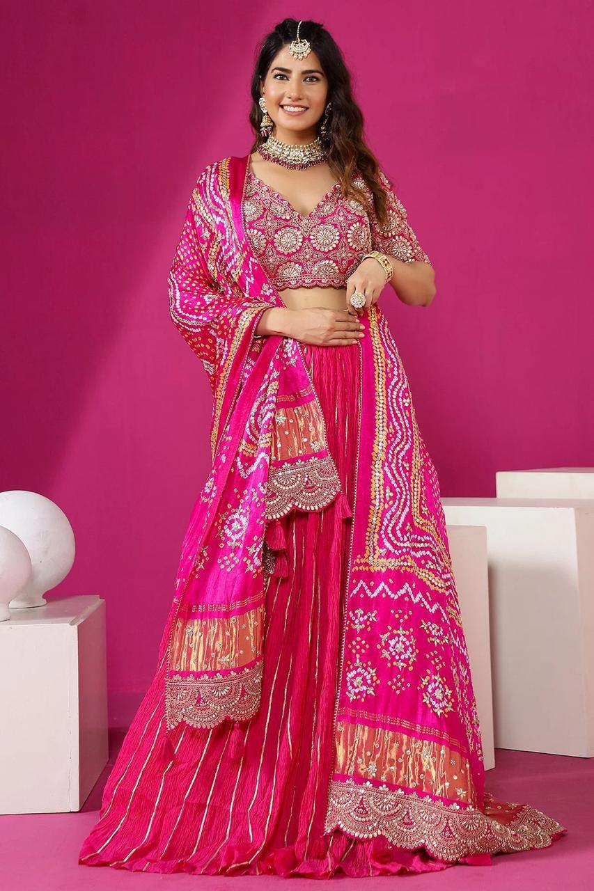 Lightweight Embroidery Work Digital Print Lehenga Choli – New Launch