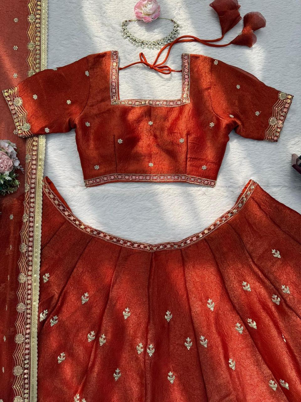 Premium Designer Krishma Silk Lehenga Set with Sequin Thread Work