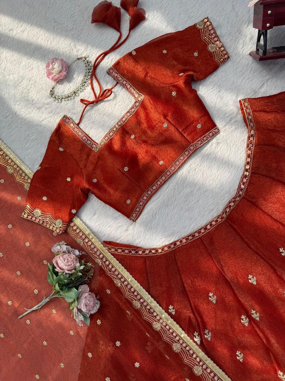 Premium Designer Krishma Silk Lehenga Set with Sequin Thread Work