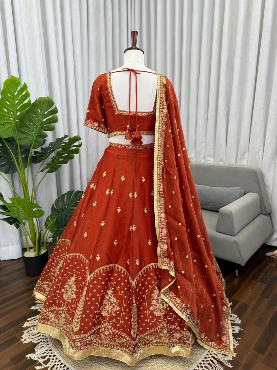 Premium Designer Krishma Silk Lehenga Set with Sequin Thread Work