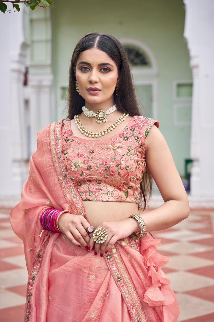 Premium Gold Crush Lehenga Set