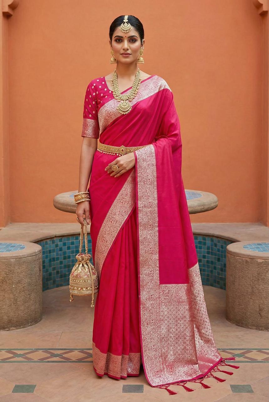 Soft Banarasi Silk Natural Zari Weaving Saree