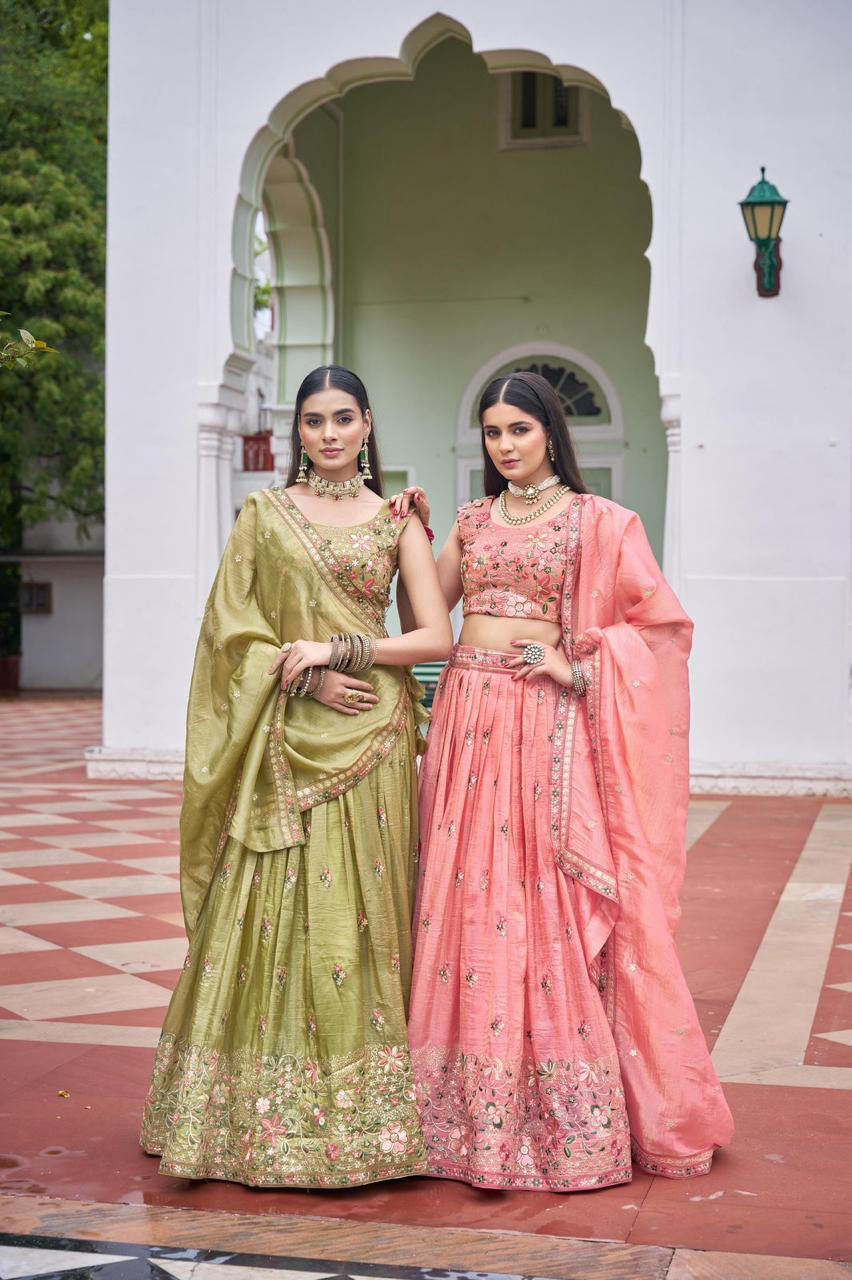Premium Gold Crush Lehenga Set