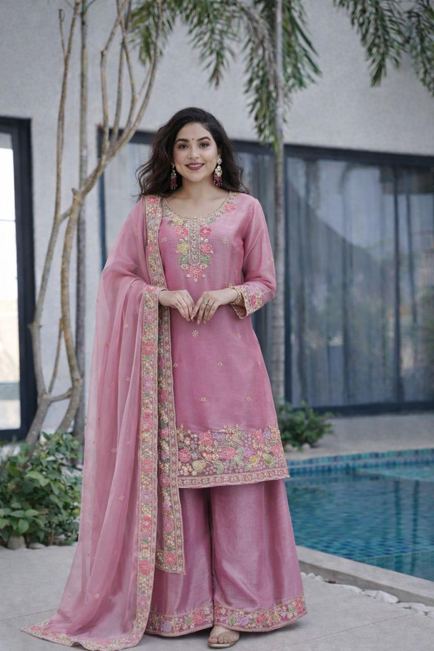 Jimi Choo Fabric Designer Kurta, Palazzo & Dupatta Set