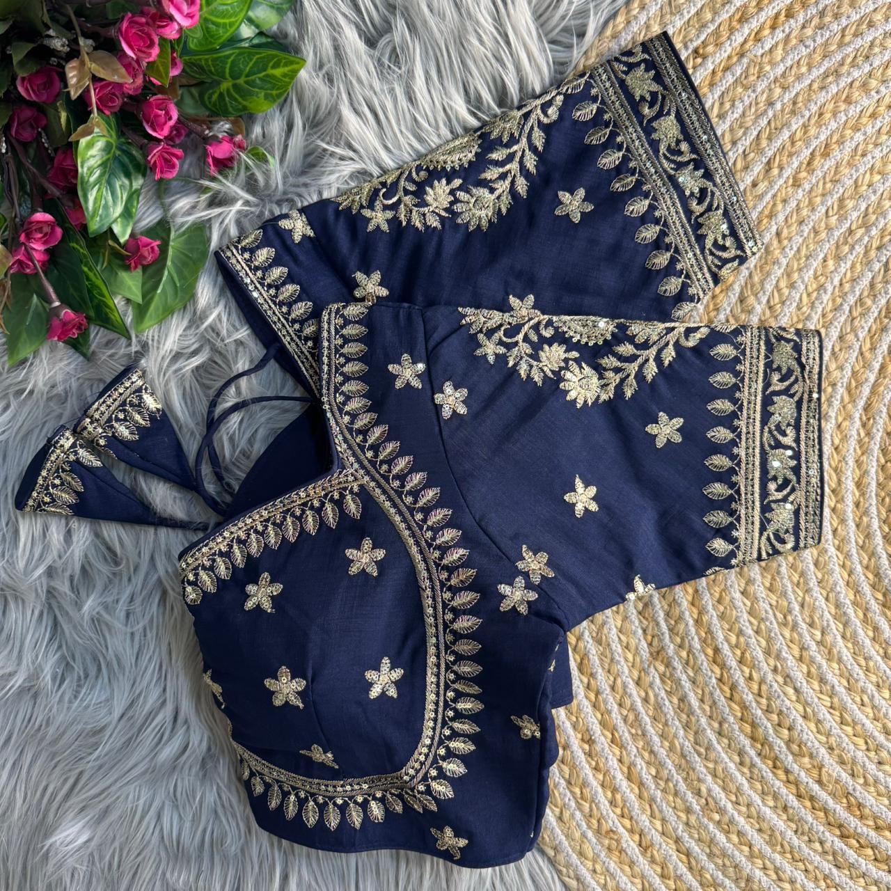 Vichitra silk Jari Work Blouse