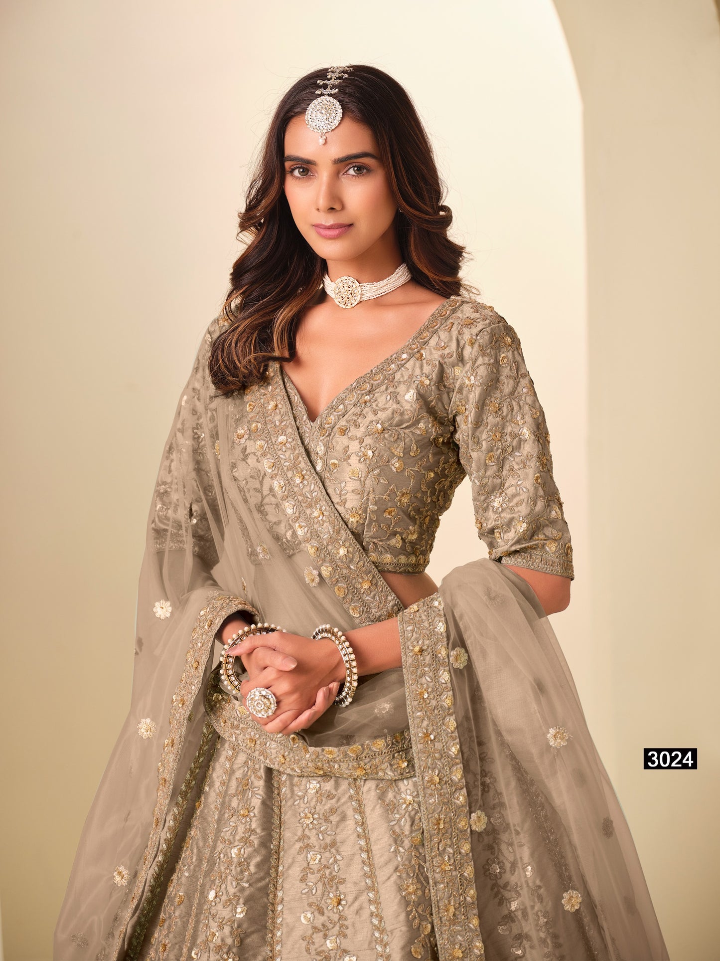 Art silk Lehenga with rich Embroidery work
