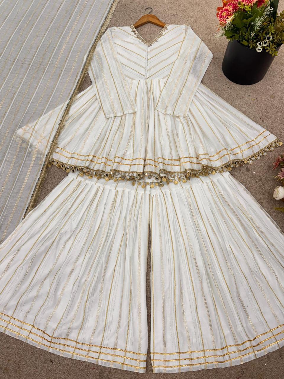 Designer Chanderi Fabric Sharara Set