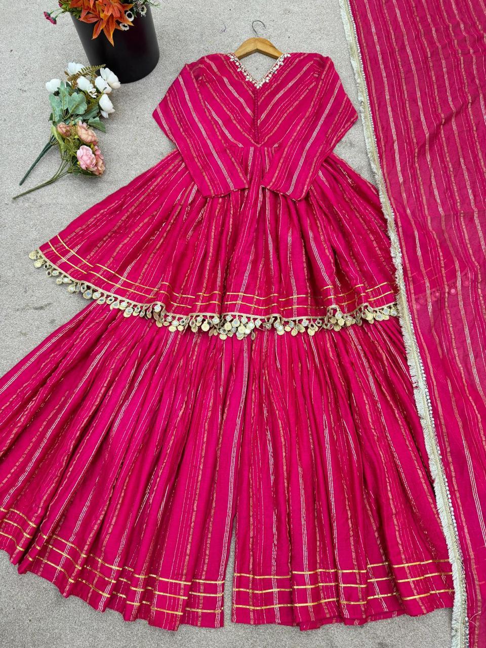 Designer Chanderi Fabric Sharara Set