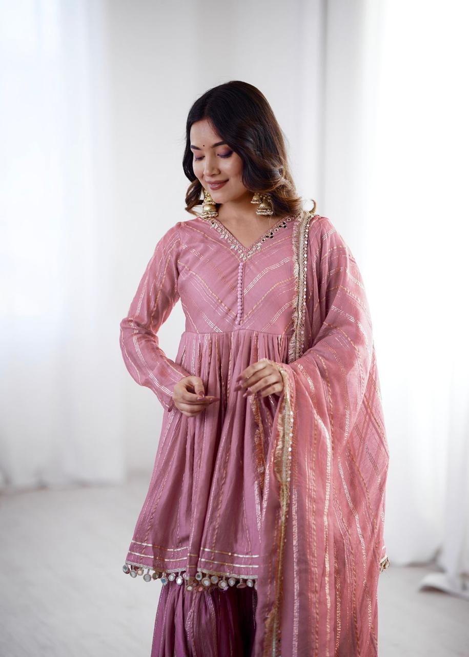 Designer Chanderi Fabric Sharara Set