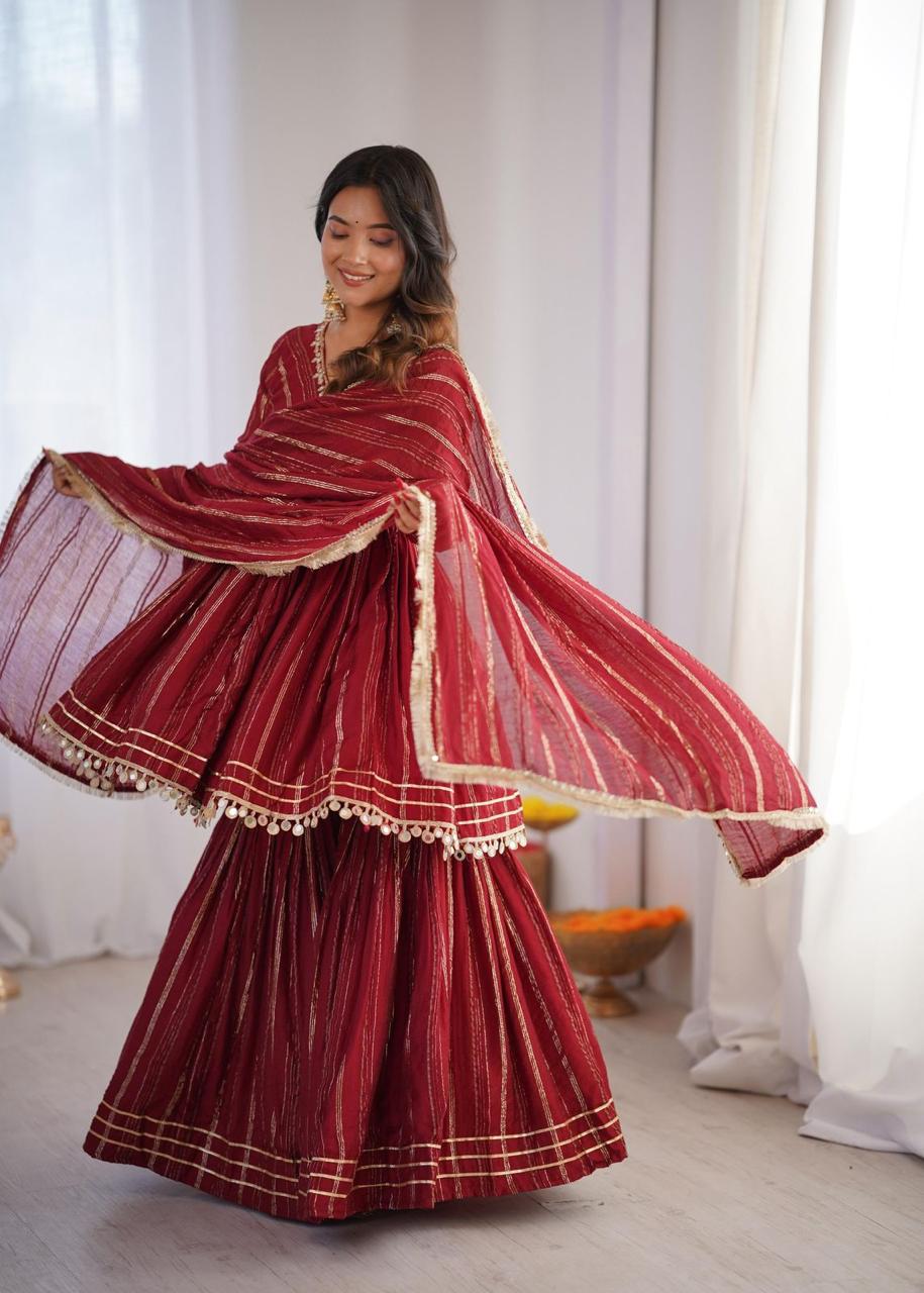Designer Chanderi Fabric Sharara Set