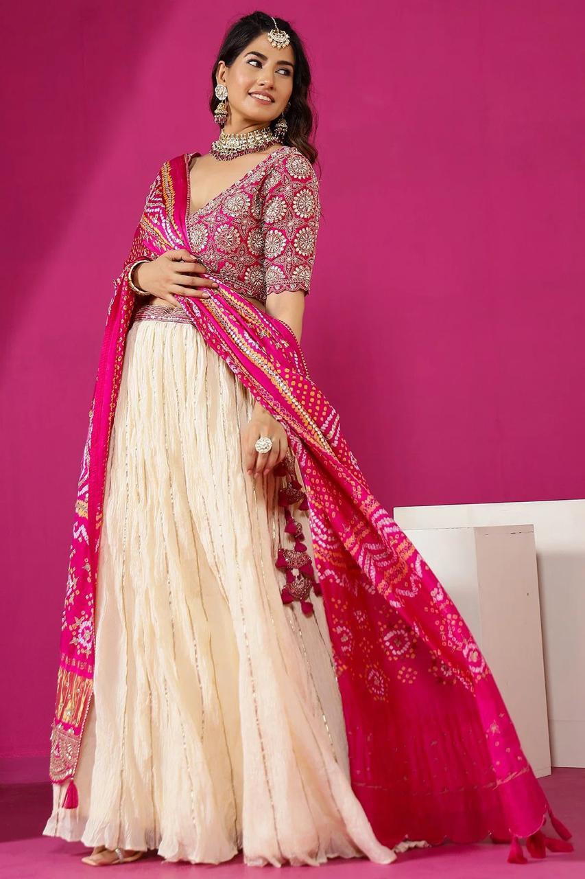 Lightweight Embroidery Work Digital Print Lehenga Choli – New Launch