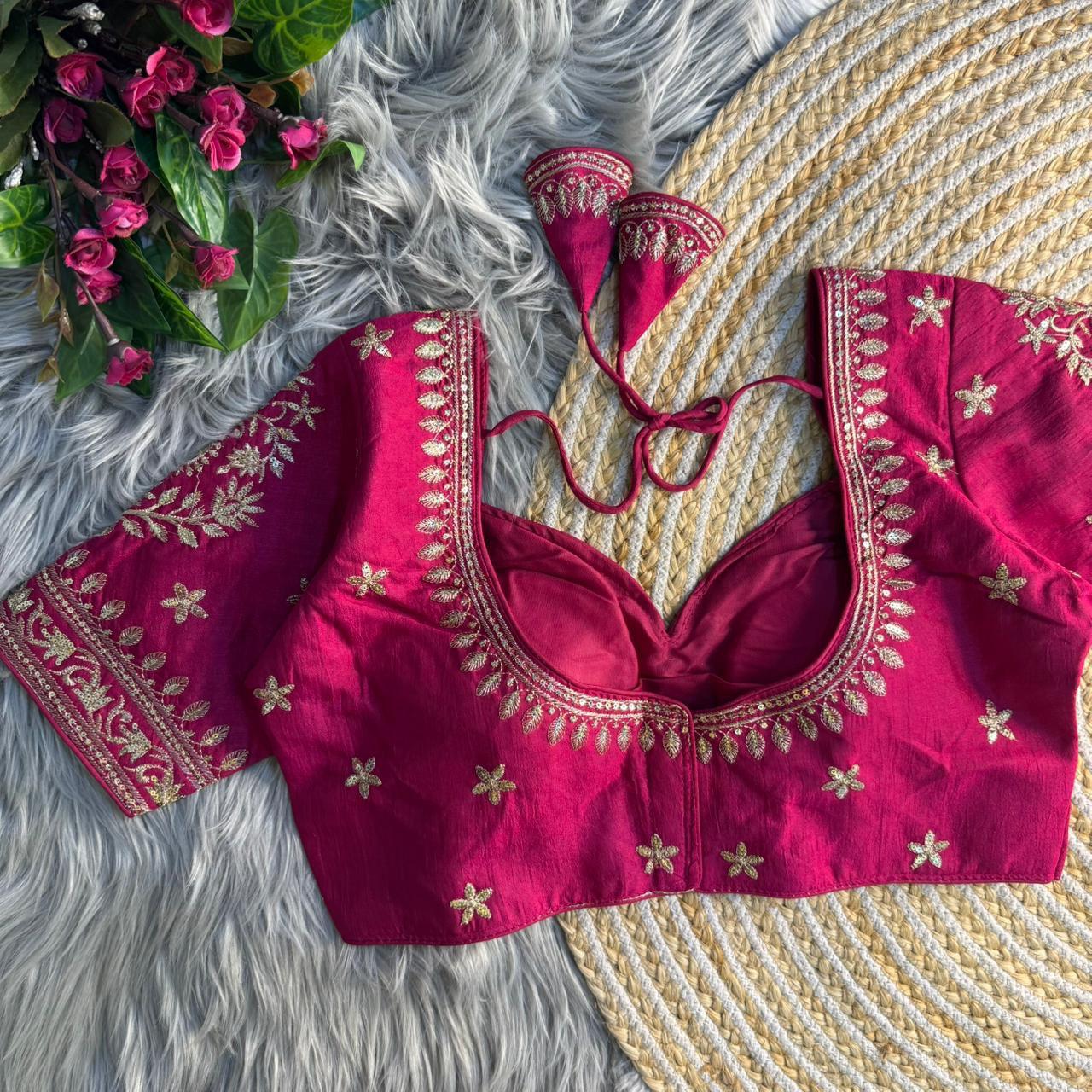 Vichitra silk Jari Work Blouse