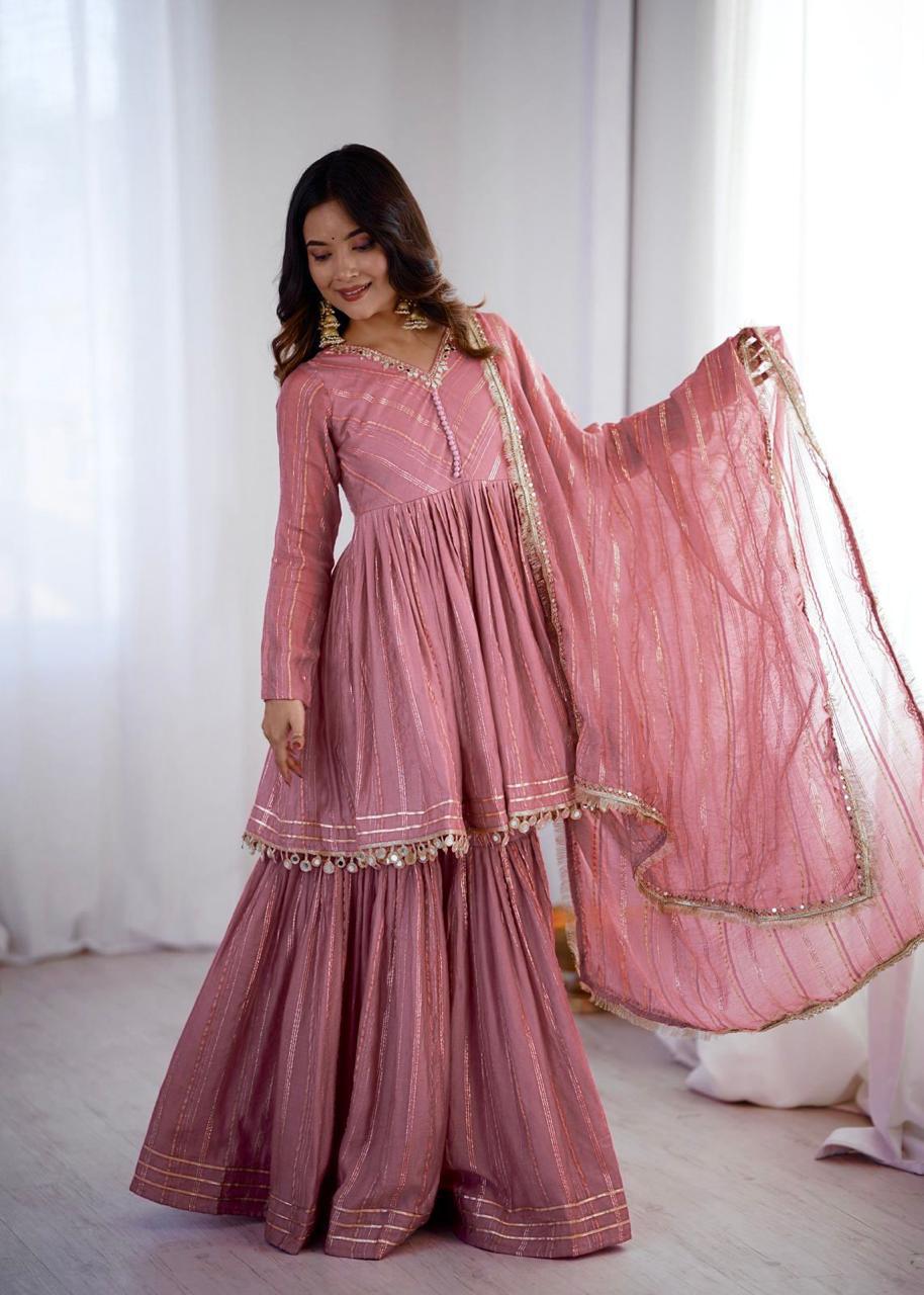 Designer Chanderi Fabric Sharara Set