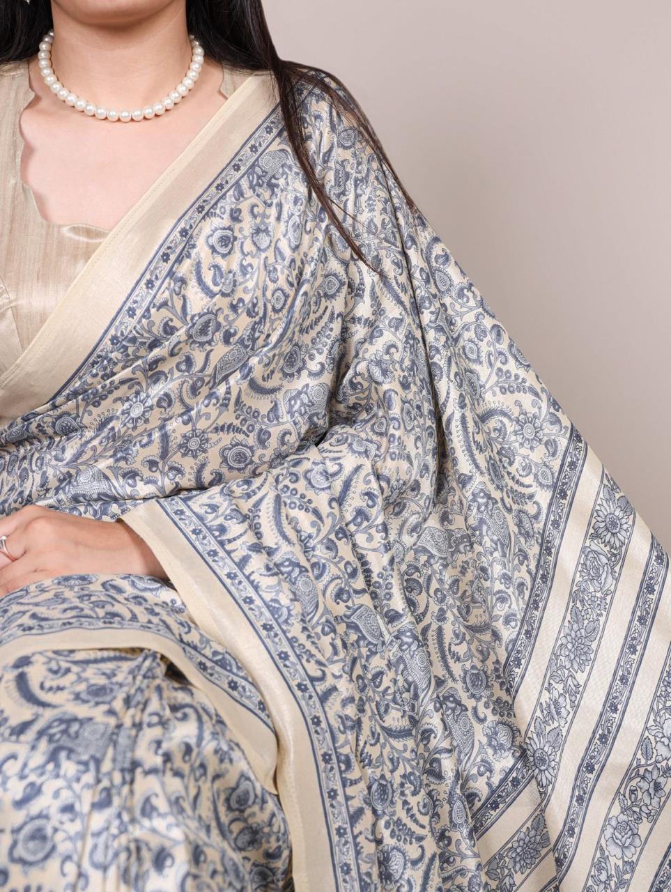 Tussar Silk Printed Saree Collection