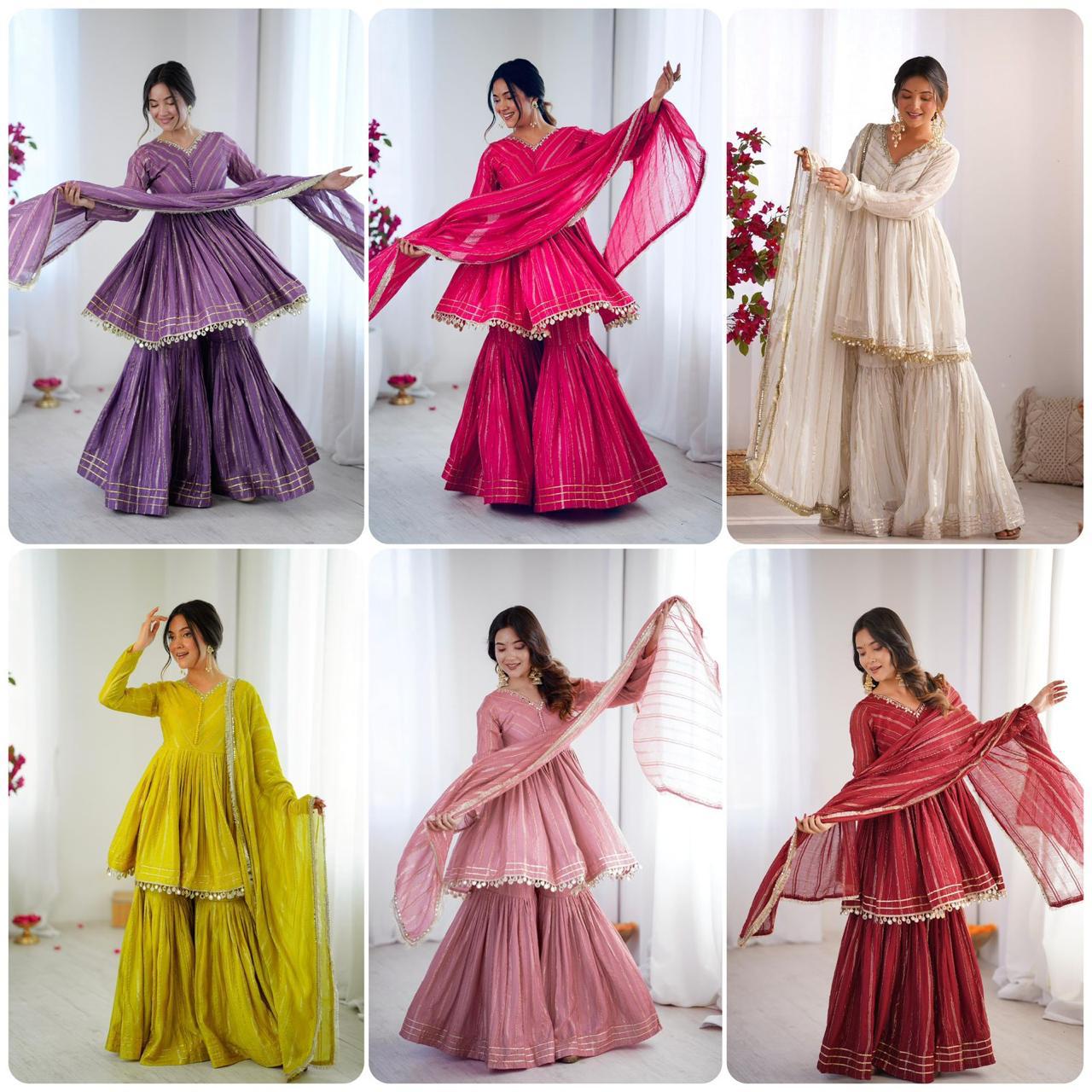 Designer Chanderi Fabric Sharara Set