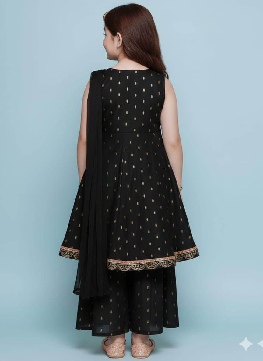 Chanderi Silk Girl Sharara Set