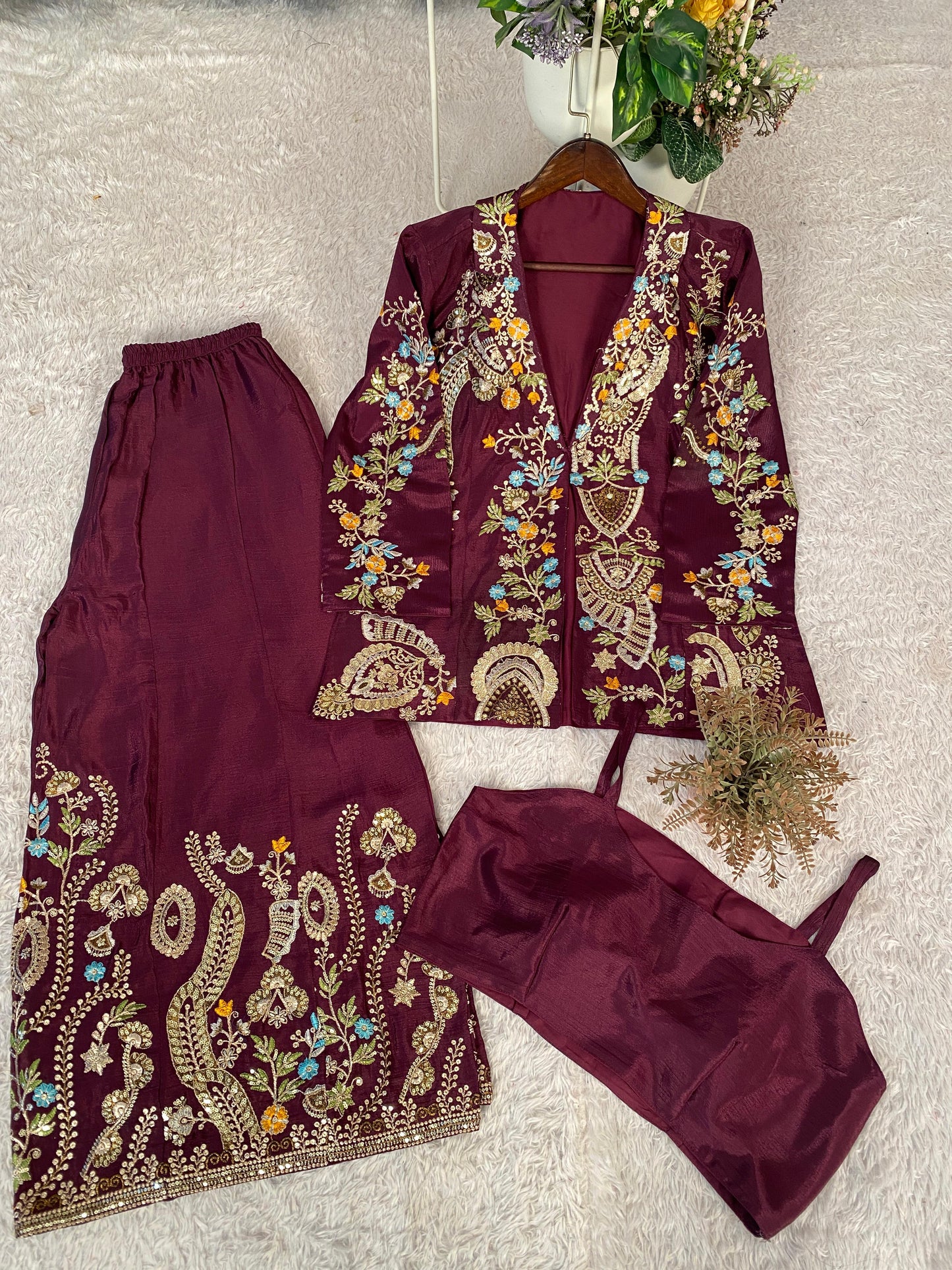 Chinon 3 piece Palazzo Set with Jacket