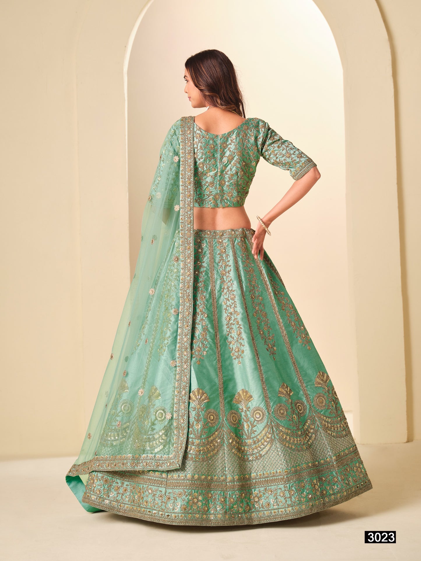 Art silk Lehenga with rich Embroidery work