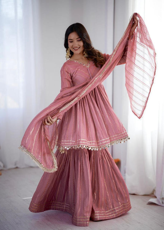 Designer Chanderi Fabric Sharara Set