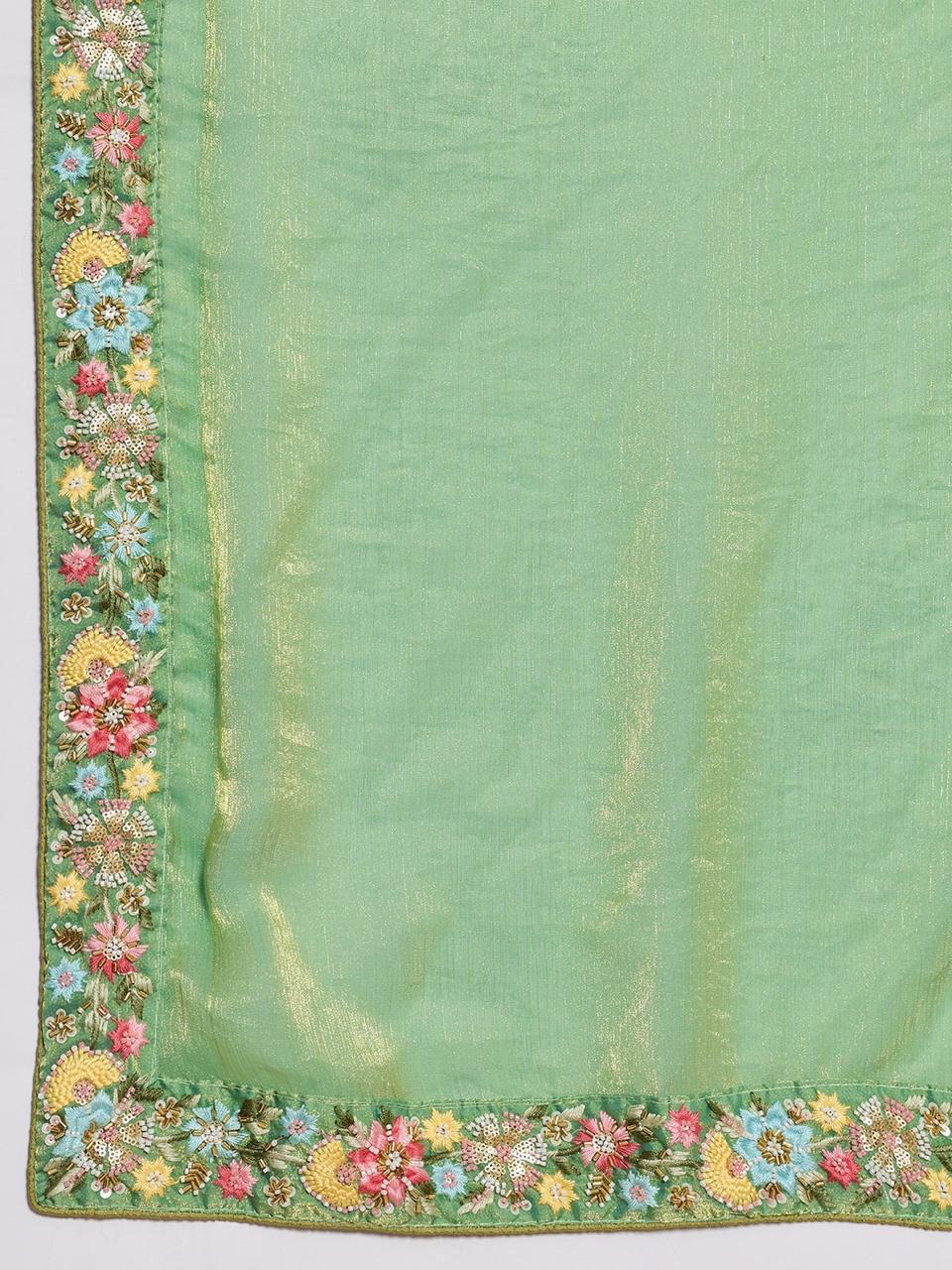 Fendy Chiffon Saree with Beaded and Embroidered Work