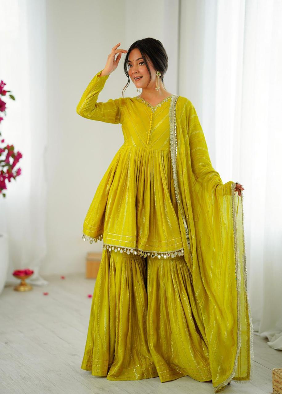 Designer Chanderi Fabric Sharara Set