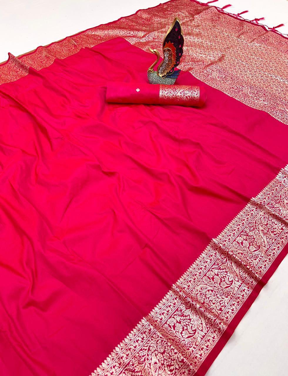 Soft Banarasi Silk Natural Zari Weaving Saree