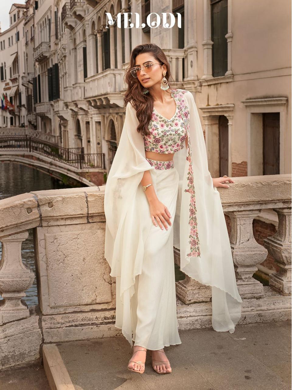 Chinon Indo-Western Set with Shrug Style Duppata