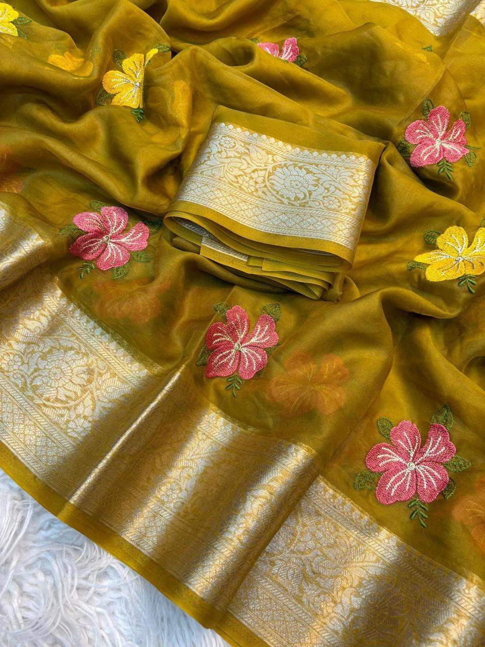 Pure Kanchipuram Organza Saree