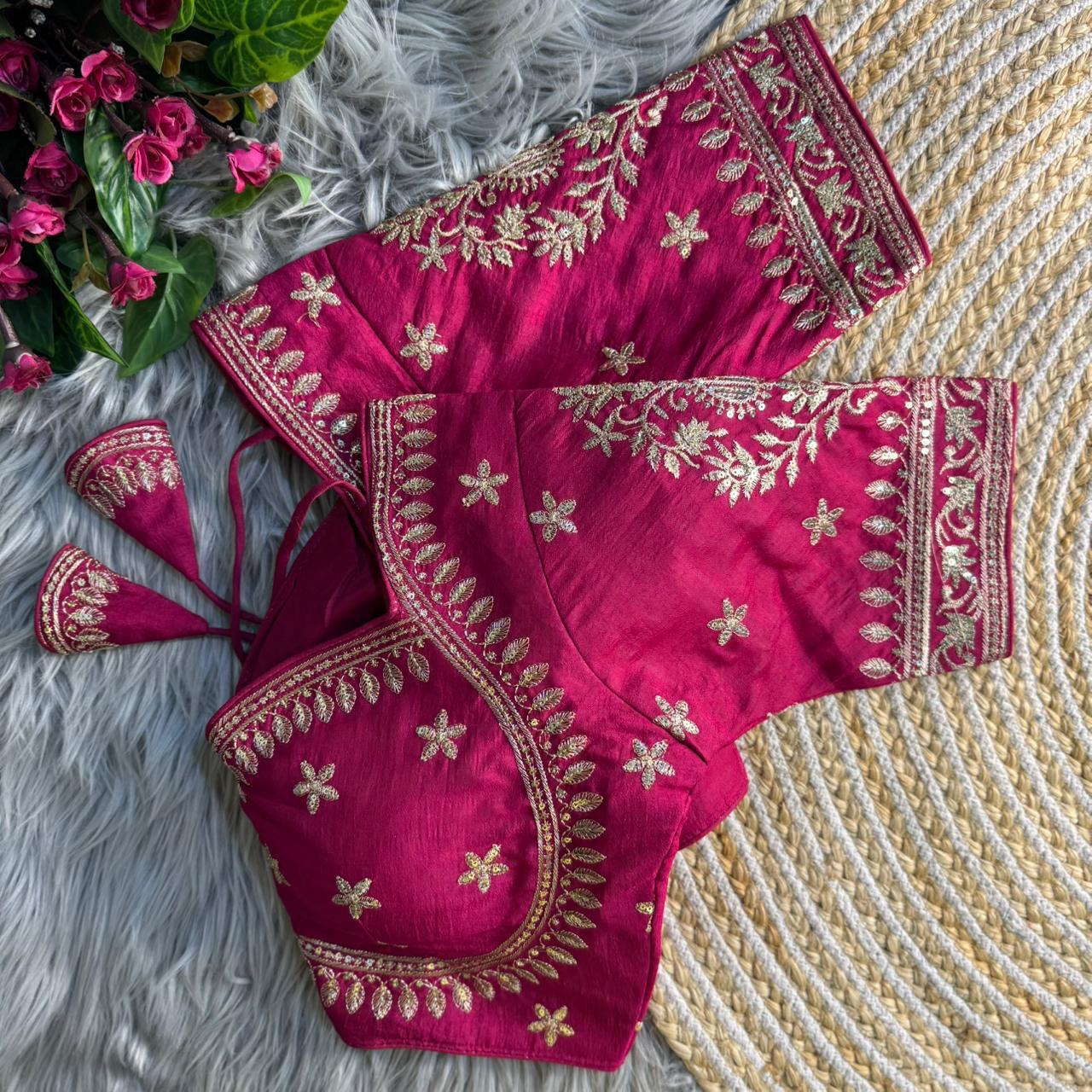 Vichitra silk Jari Work Blouse