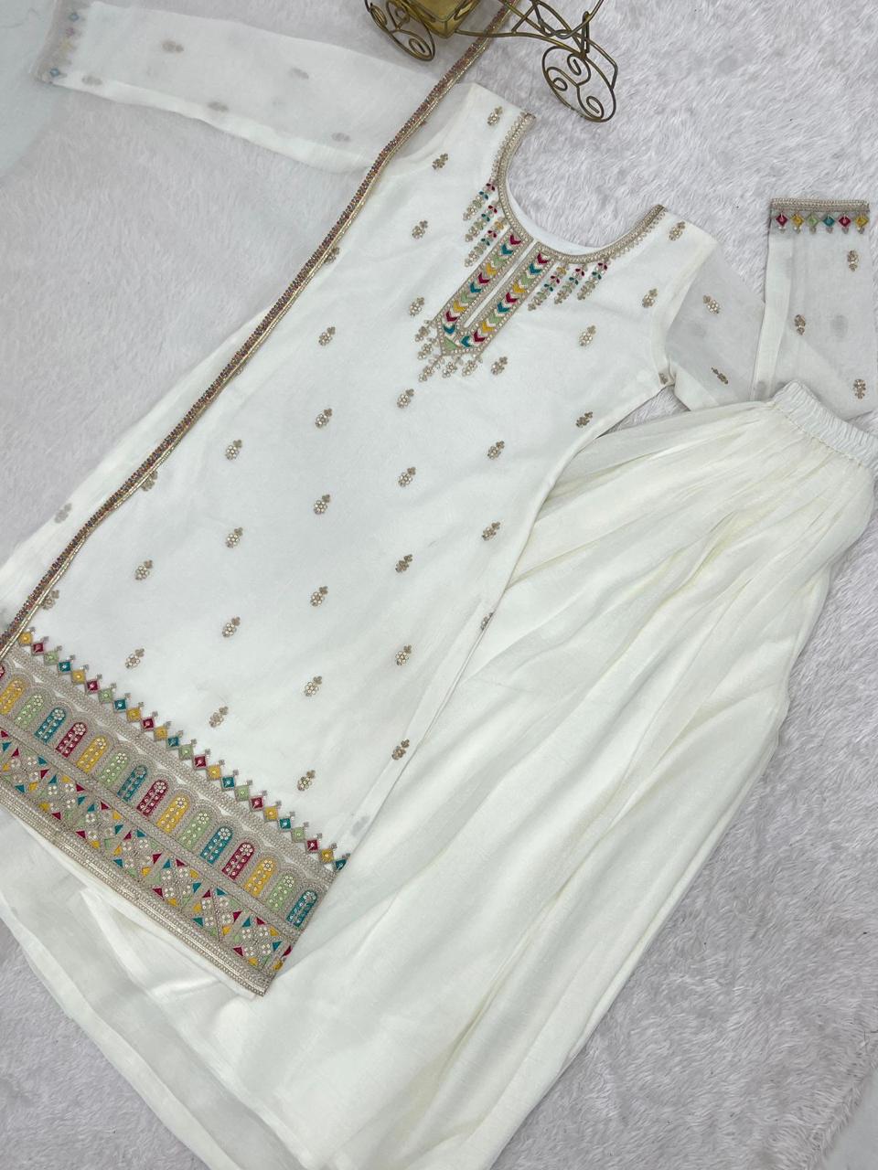 ✨ Pure Crunchy Silk Top Sharara & Dupatta Set ✨