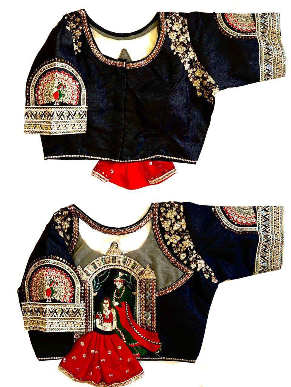 Shining Silk Embroidered Blouse