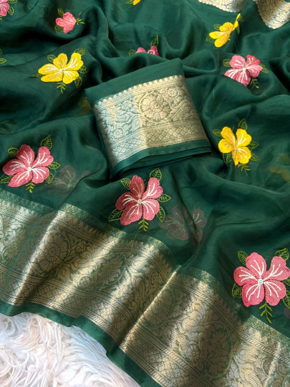 Pure Kanchipuram Organza Saree