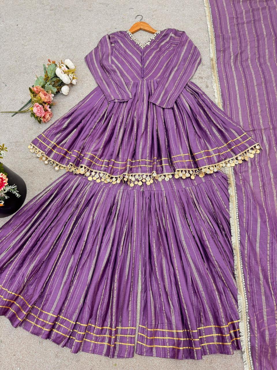 Designer Chanderi Fabric Sharara Set