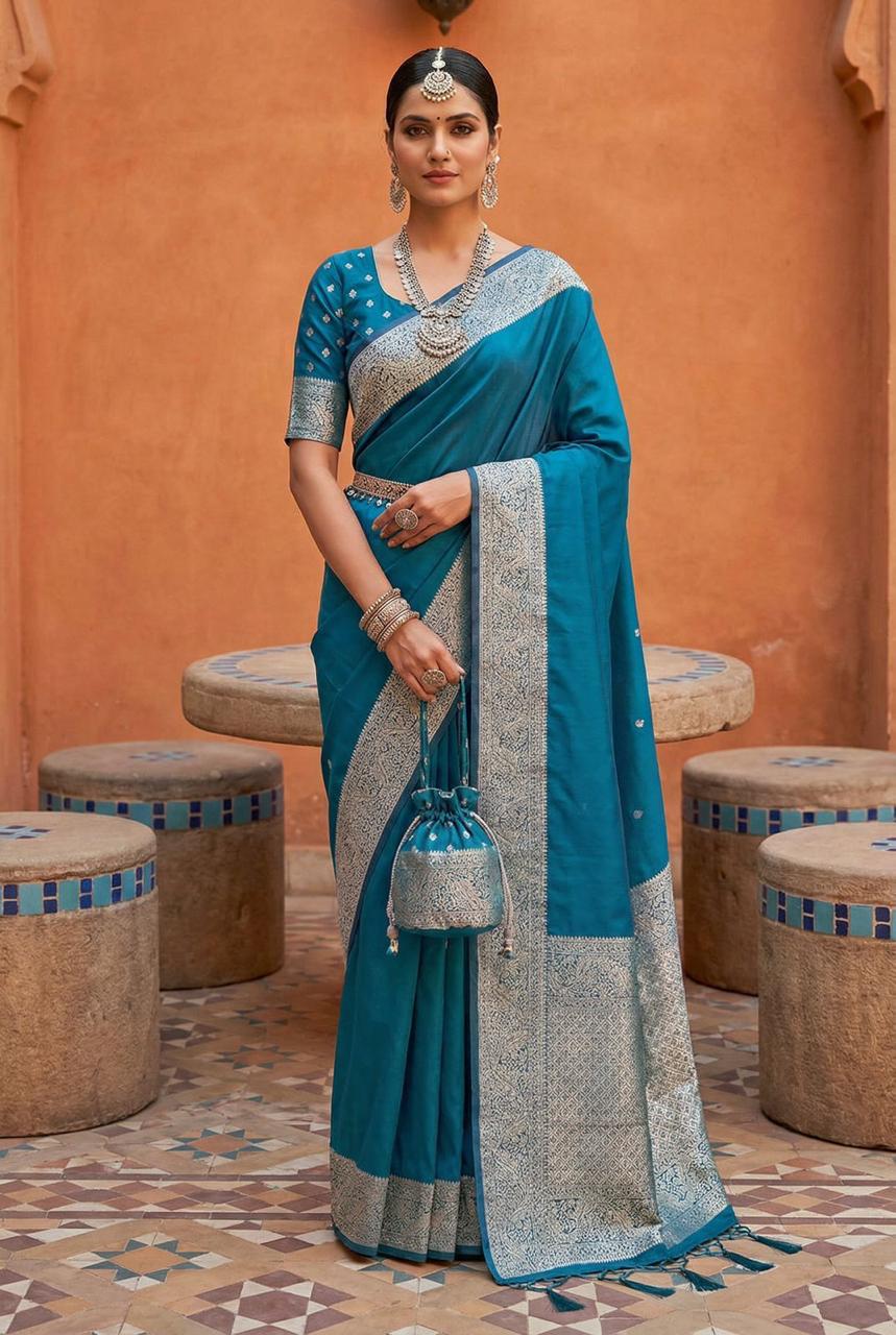 Soft Banarasi Silk Natural Zari Weaving Saree