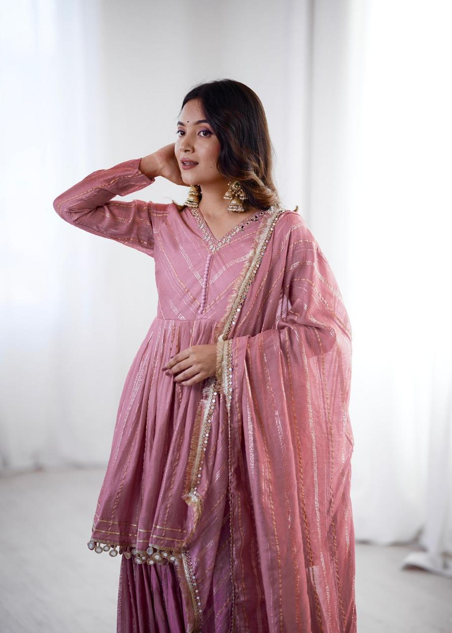 Designer Chanderi Fabric Sharara Set