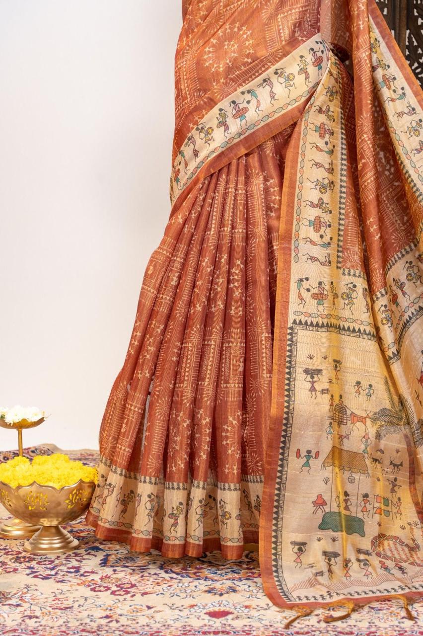 Pure Tissue Tussar Silk Saree