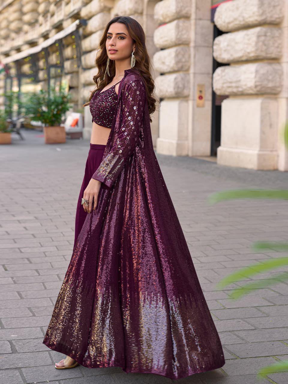 Designer Indo-Western Embroidered Shrug Set