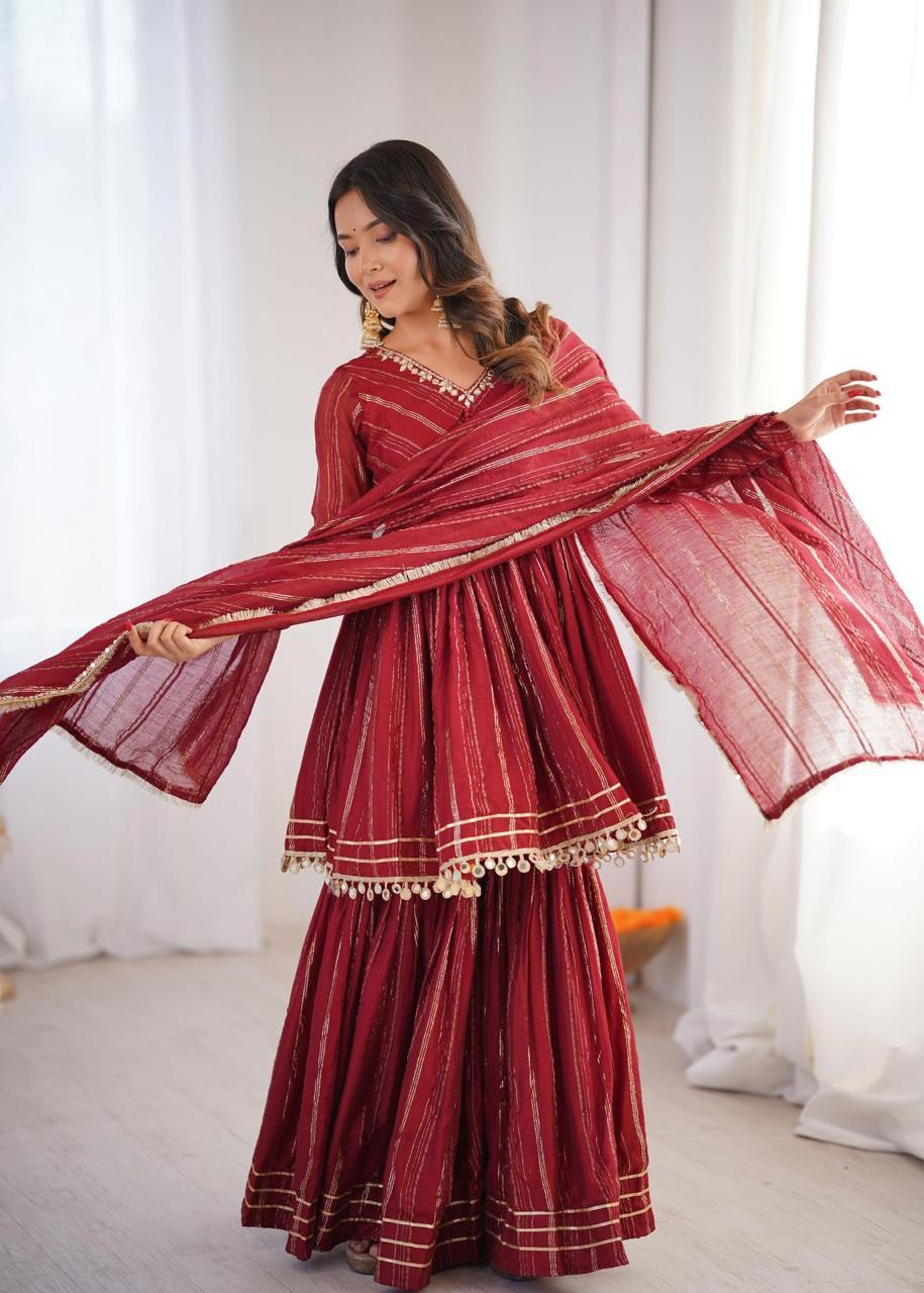 Designer Chanderi Fabric Sharara Set