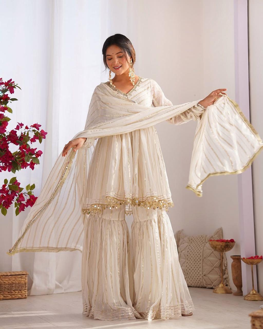 Designer Chanderi Fabric Sharara Set