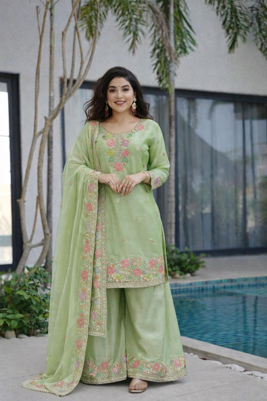 Jimi Choo Fabric Designer Kurta, Palazzo & Dupatta Set