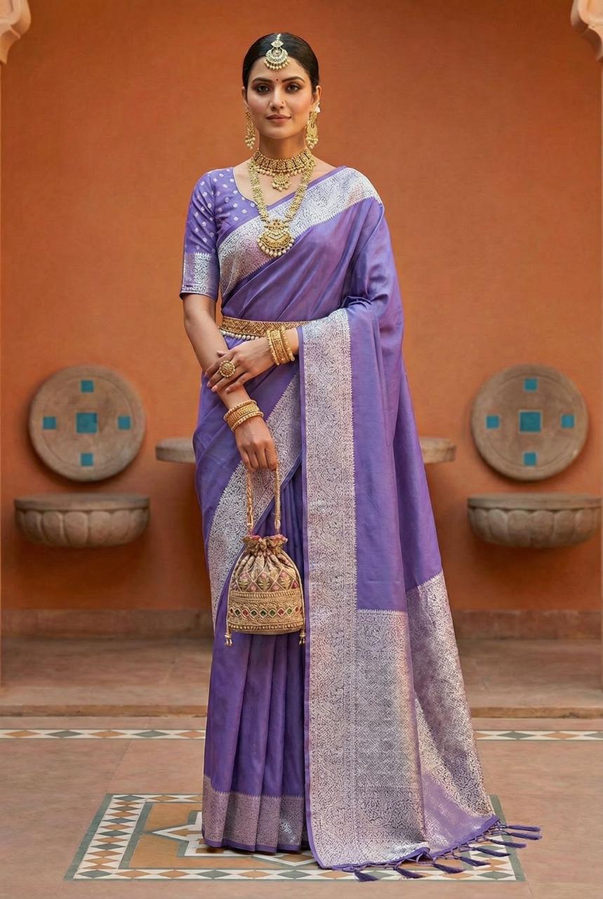 Soft Banarasi Silk Natural Zari Weaving Saree