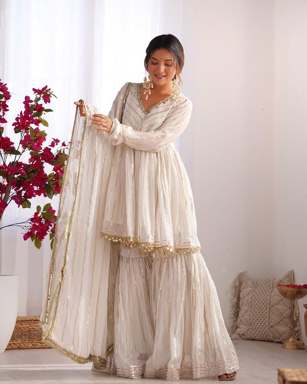 Designer Chanderi Fabric Sharara Set