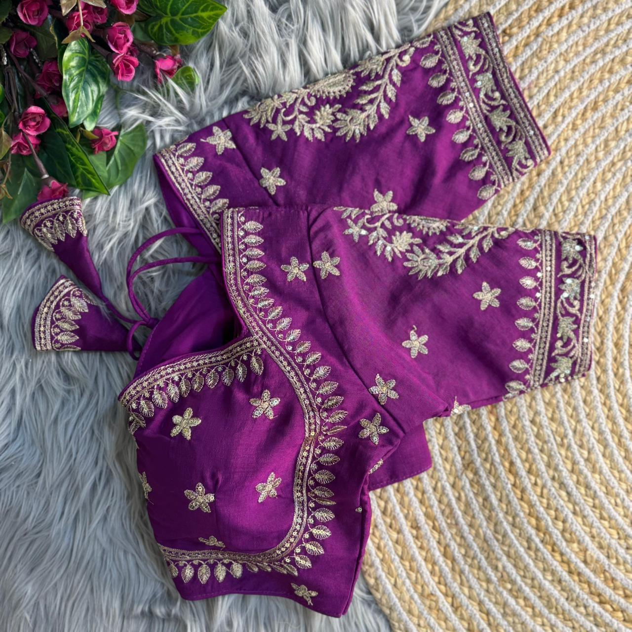 Vichitra silk Jari Work Blouse