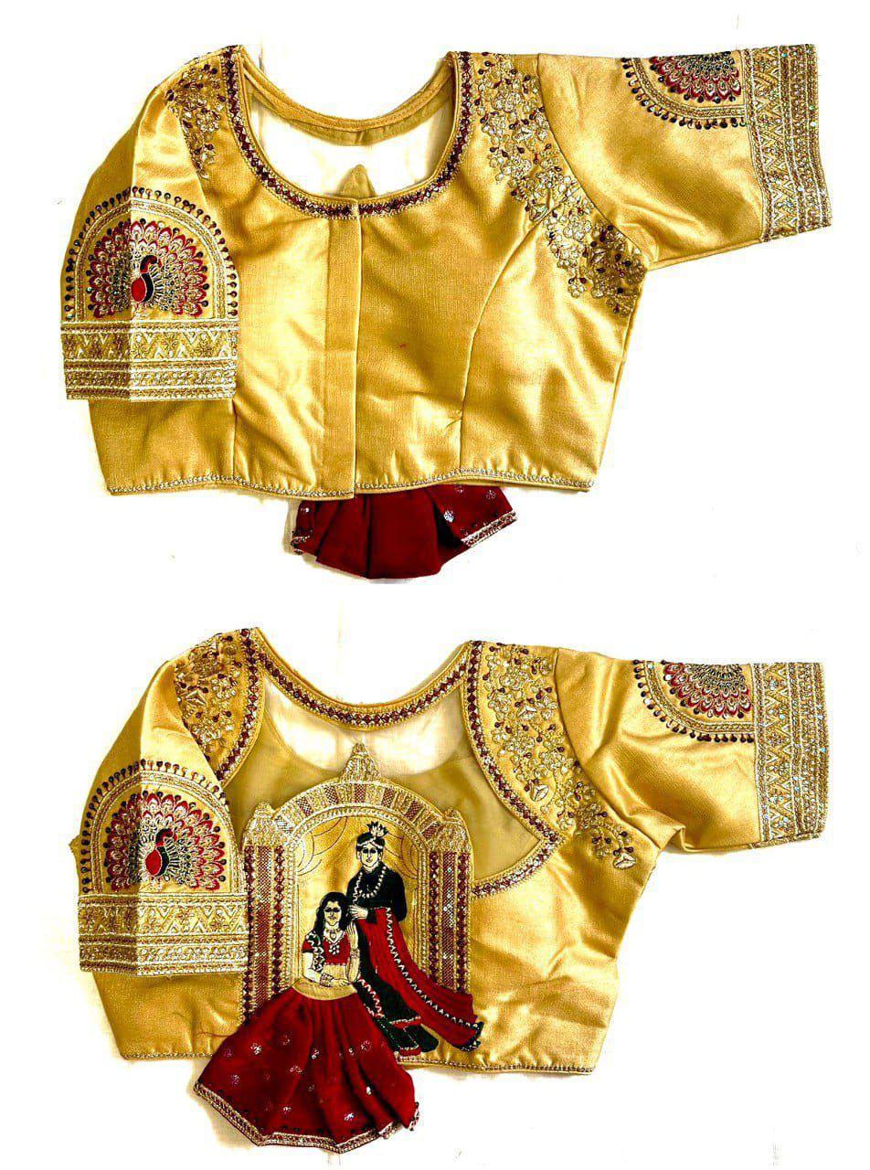 Shining Silk Embroidered Blouse